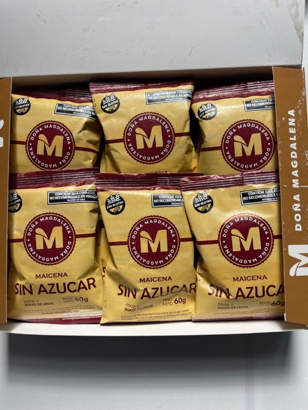 Caja de ALFAJORES MAICENA con dulce de leche SIN AZUCAR x 12 uni DOÑA MAGDALENA