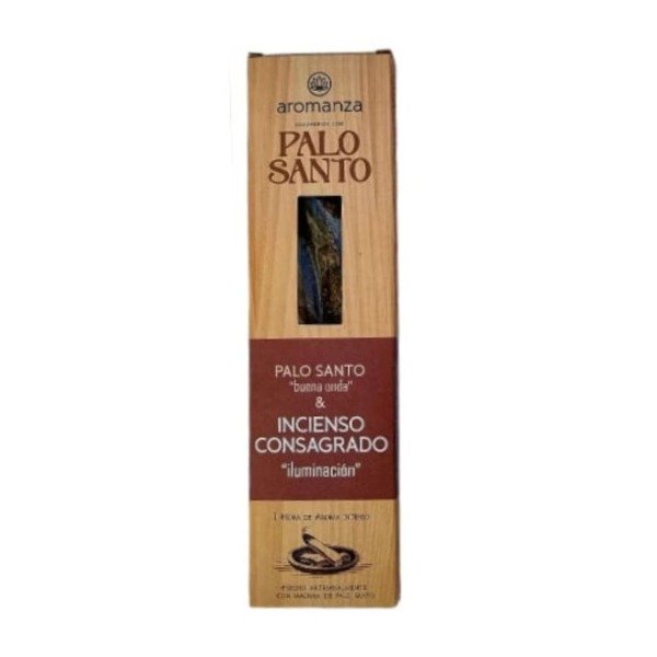 Sahumerios PALO SANTO Buena Onda INCIENSO CONSAGRADO x 8 uni AROMANZA