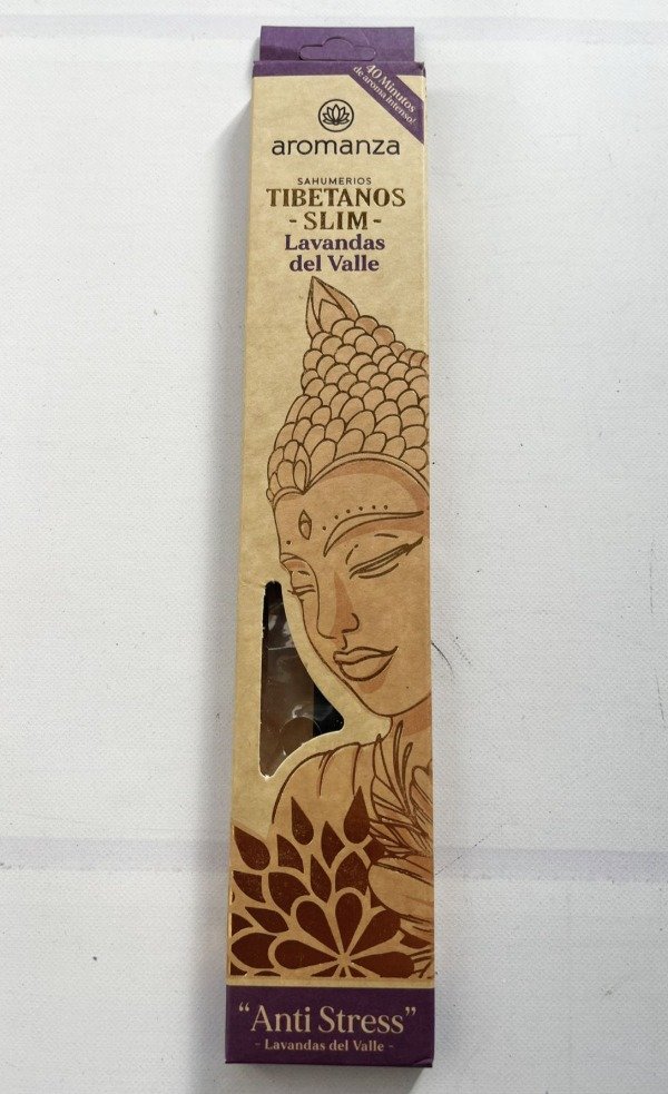 Sahumerios TIBETANOS SLIM Lavanda Del Valle x 10 Uni AROMANZA