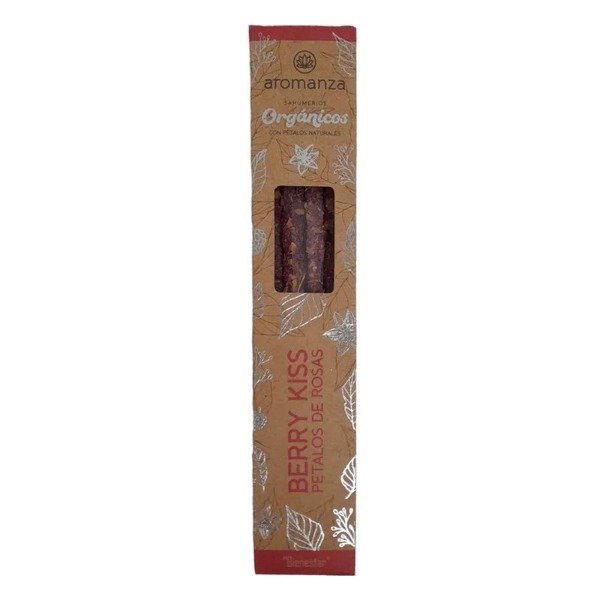 Sahumerios ORGÁNICOS BERRY KISS/PÉTALOS DE ROSAS x 6 uni AROMANZA