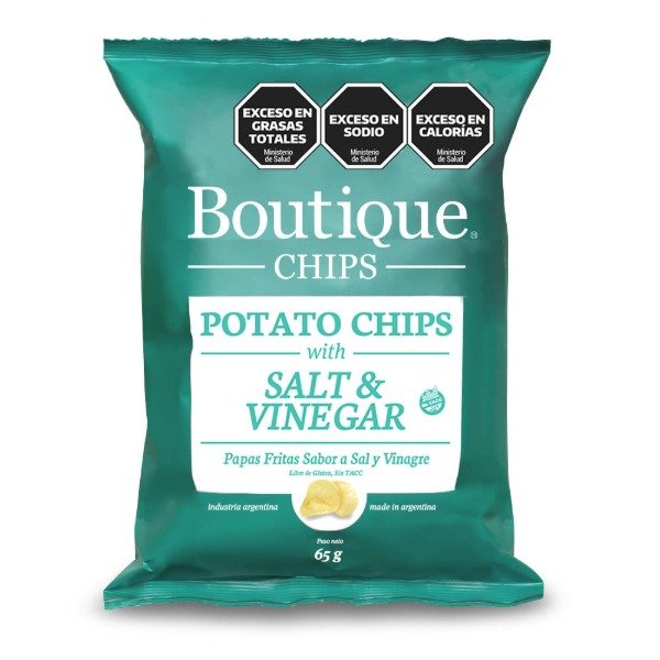 PROMO 2 X 1 Papas Fritas Salt Y vinegar 65 gr SIN TACC BOUTIQUE CHIPS