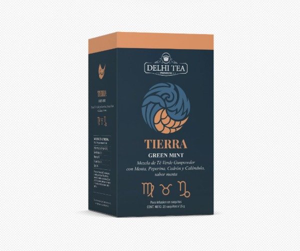 Té TIERRA GREEN MINT x 20 saquitos DELHI TEA