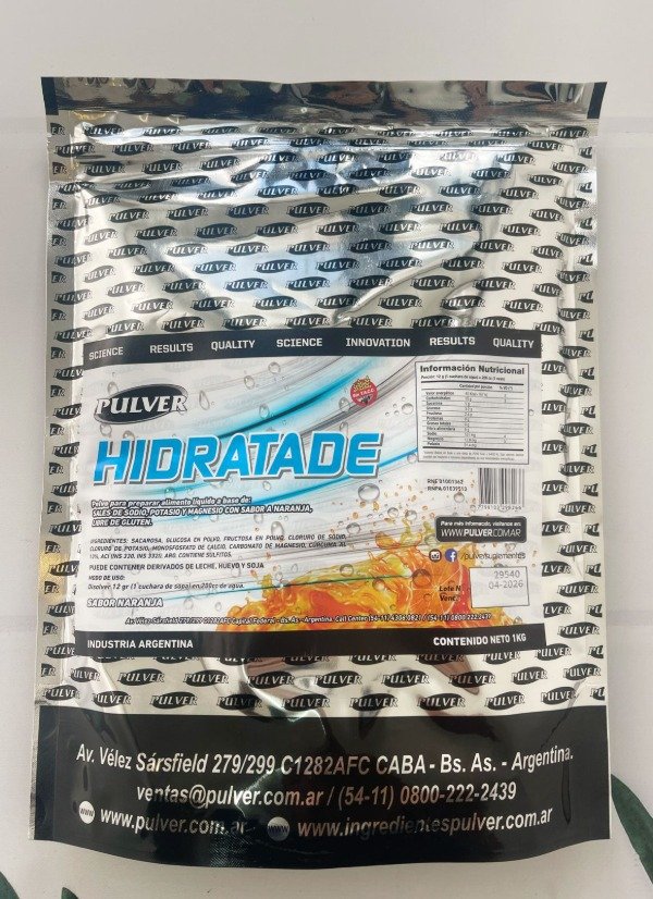 HIDRATADE sabor naranja SIN TACC x 1kg  PULVER