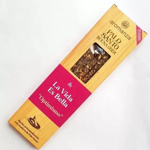 Sahumerios PALO SANTO Buena Onda PALO SANTO/LA VIDA ES BELLA x 8 uni AROMANZA