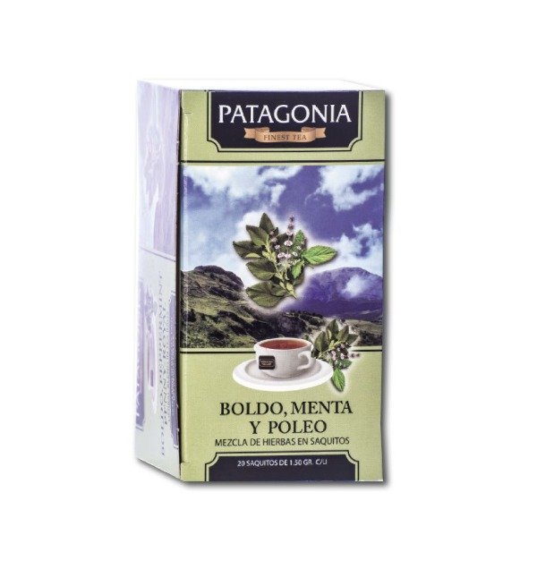 TÉ de BOLDO, MENTA Y POLEO PATAGONIA x 20 saquitos PATAGONIA
