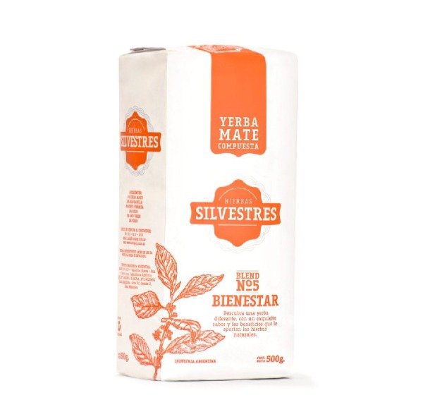 YERBA MATE Hierbas Silvestres Nro 5 BIENESTAR X 500G DROGUERIA ARGENTINA