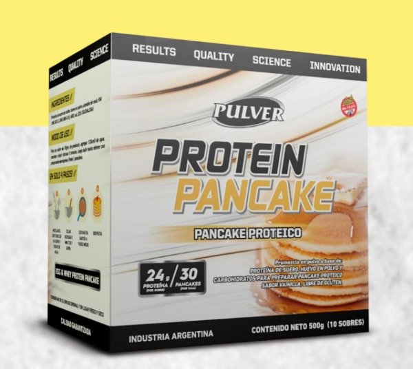 PANCAKE PROTEIN caja x 10 sobres SIN TACC x 500 grs PULVER