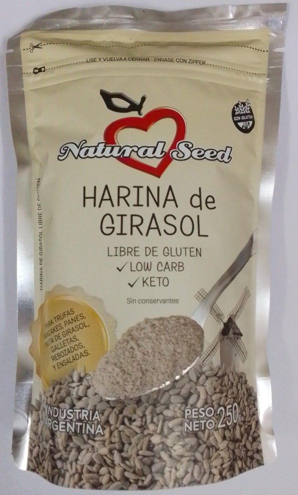 Harina de GIRASOL x 250gr SIN TACC low carb NATURAL SEED