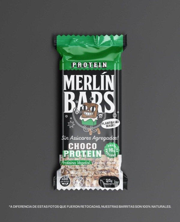 BARRA PROTEICA RAW BAR sabor CHOCO PROTEIN SIN TACC 55 gr x 14 UNI MERLIN FOODS