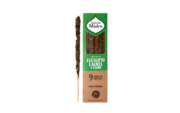 Sahumerio LINEA HIERBAS eucalipto, laurel y cedro Sagrada Madre