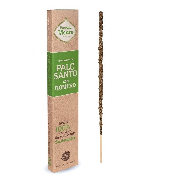 Sahumerio palo santo con ROMERO Sagrada Madre