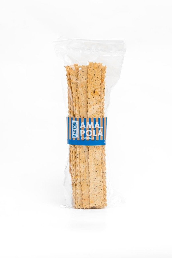 Galletita Salada de Parmesano y amapola x 100gr BASTONI