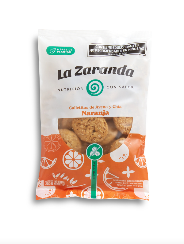Galletitas sabor Naranja Sin Azúcar x 200gr LA ZARANDA