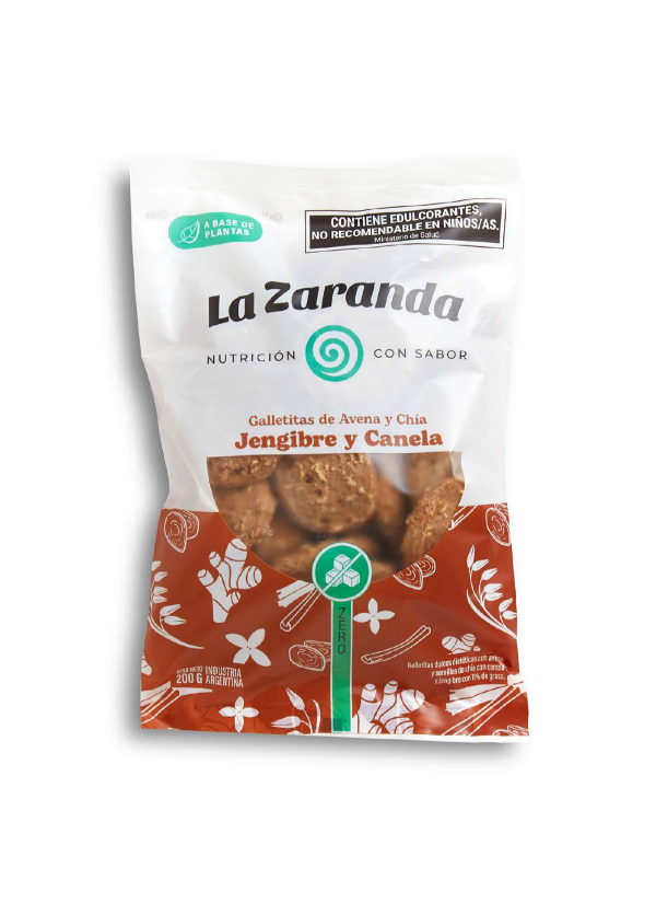 GALLETITAS Jengibre y canela sin Azúcar x 200g LA ZARANDA