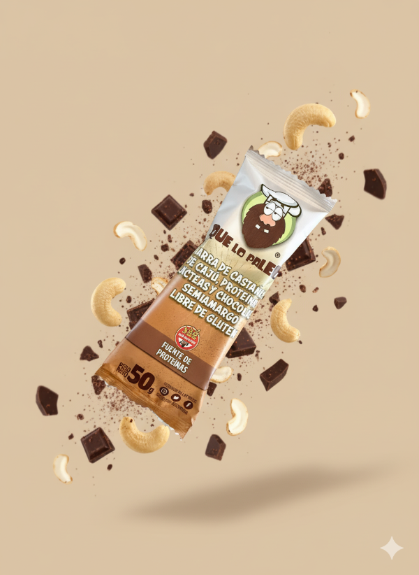 Barra de CHOCOLATE  y CASTAÑA de Cajú  x 12 uni  x 50 gr QUE LO PALEO