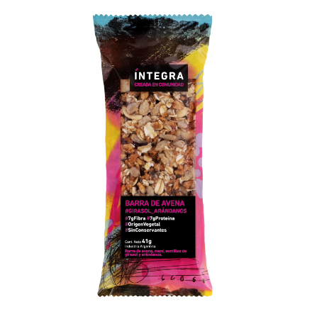 Barras GIRASOL y ARANDANOS Caja x 10 uni x 43 gr INTEGRA