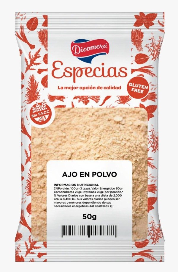 Ajo en polvo Sin TACC sobres 50gr Dicomere