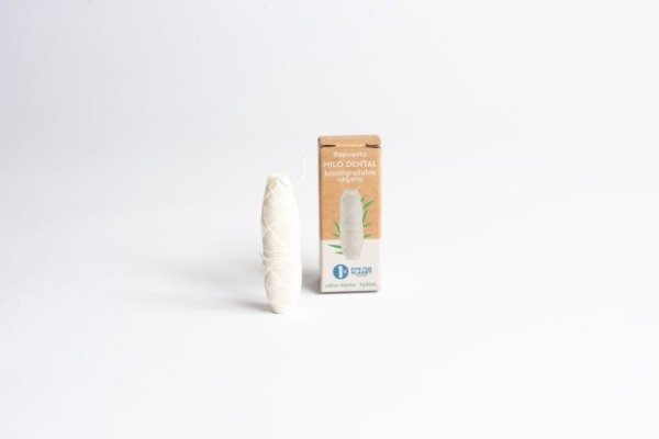Hilo Dental BIODEGRADABLE con envase de Vidrio MERAKI
