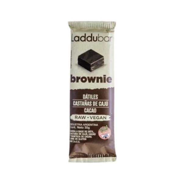 Caja Barritas Raw Veganas Brownie Sin TACC x 30gr x 12u LADDUBAR