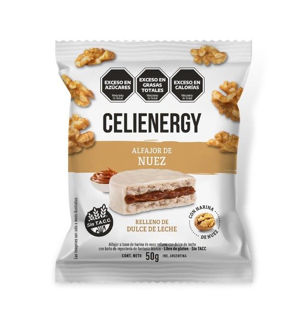 Caja de Alfajores de Nuez con Dulce de leche Sin TACC x 12 uni CELIENERGY