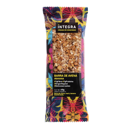 Caja x 10 Barras Banana y Nuez x 44 gr INTEGRA