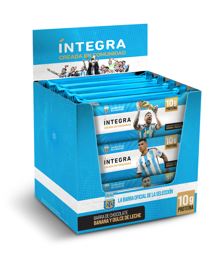 15 % off - Barra de chocolate banana y dulce de leche AFA-Oficial Selección Argentina x 12u INTEGRA