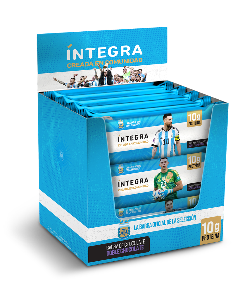 20% OFF !! (vto 20/11/26) - Barra de Chocolate DOBLE CHOCOLATE AFA-Oficial Selección Argentina x 12u INTEGRA