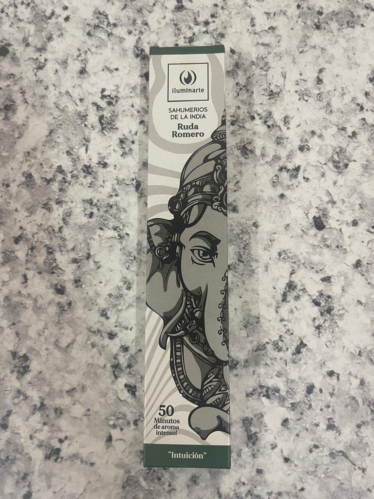 SAHUMERIO caja rectangular RUDA ROMERO x12 UNI ILUMINARTE