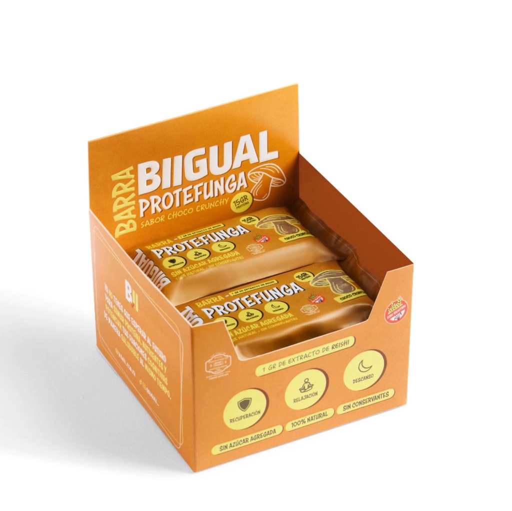 5% DTO 8/26 Barra PROTEFUNGA con adaptógeno REISHI x 10u Sin TACC BIGUAL