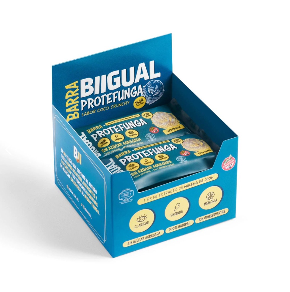 Barra PROTEFUNGA con adaptógeno MELENA DE LEÓN x 10u Sin TACC BIGUAL