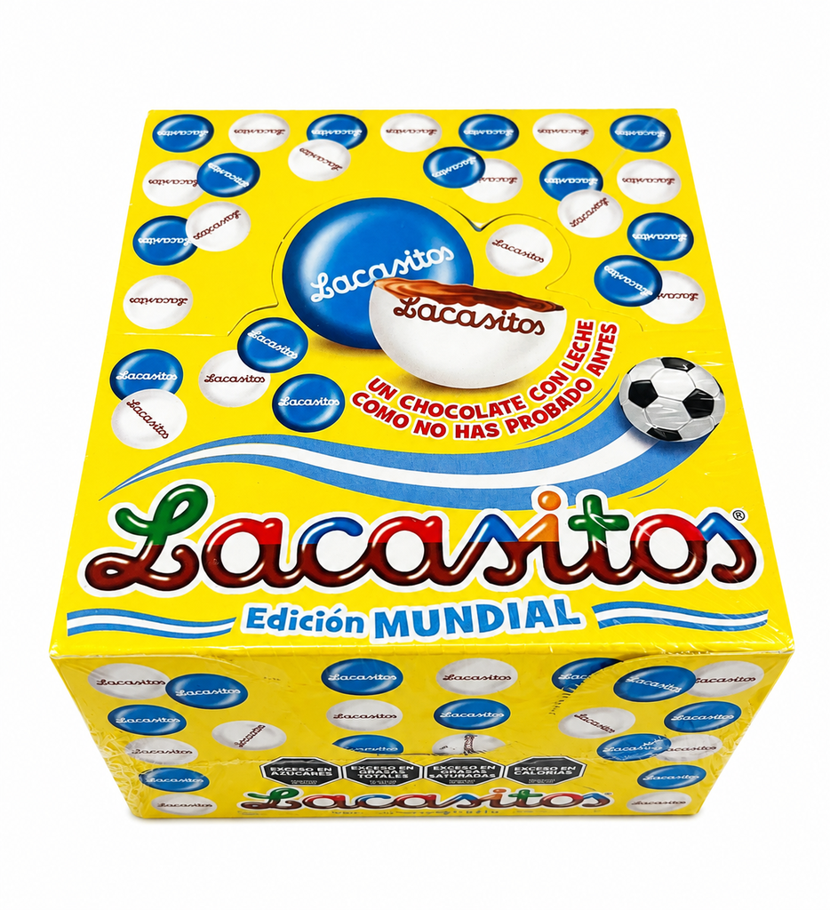 Lacasitos EDICIÓN MUNDIAL Tubo confites BLANCO AZUL x 15 uni LACASA