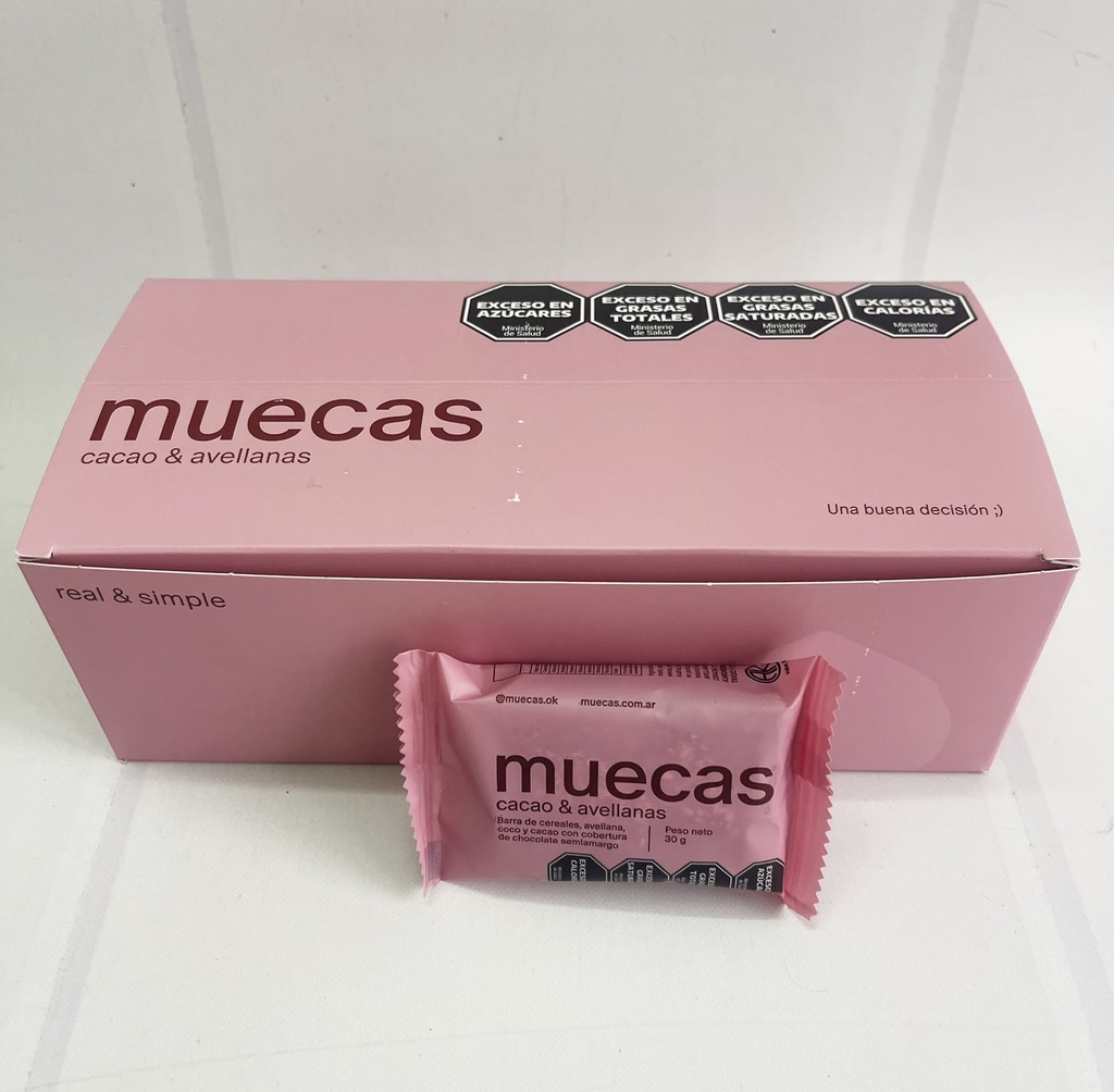 Mini barras CACAO y AVELLANAS x 16u MUECAS