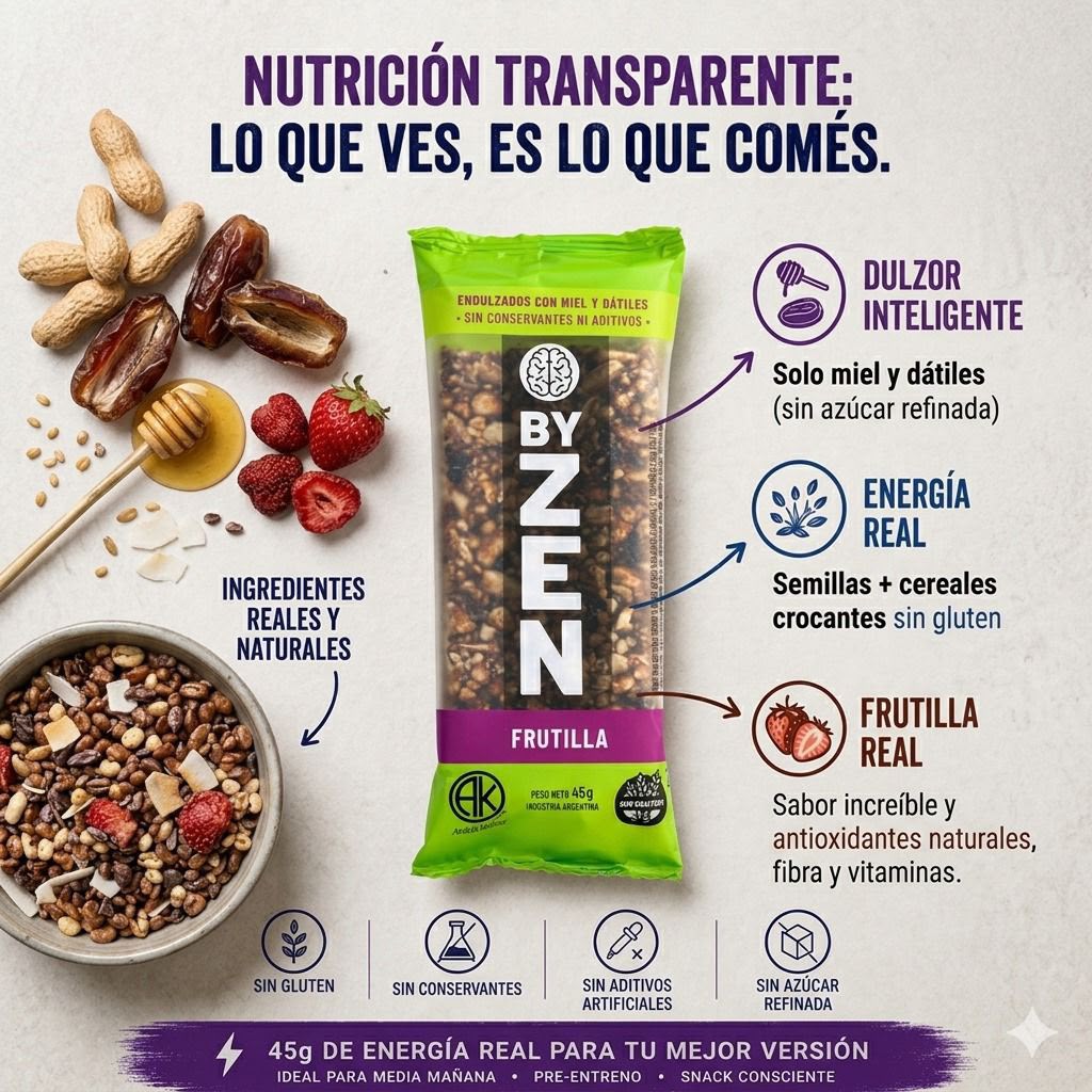 Caja barra frutos secos y Frutilla 45 gr x12 uni by zen