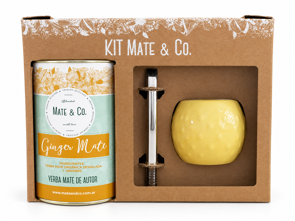 Kit Mate color amarillo + Lata Ginger Mate -  MATE Y CO