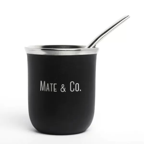 Mate Acero Inoxidable Negro con Bombilla - MATE AND CO - MATE Y CO