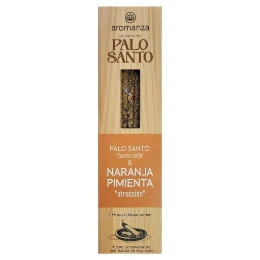 Sahumerios PALO SANTO Buena Onda NARANJA PIMIENTA x 8 uni AROMANZA