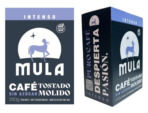 Café tostado molido INTENSO sin azúcar x 250grs SIN TACC MULA
