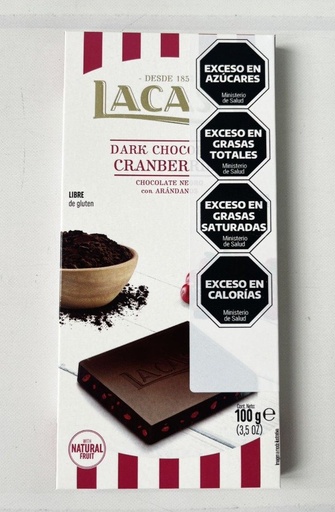 TABLETA Chocolate Negro con ARÁNDANOS SIN TACC x 100g LACASA