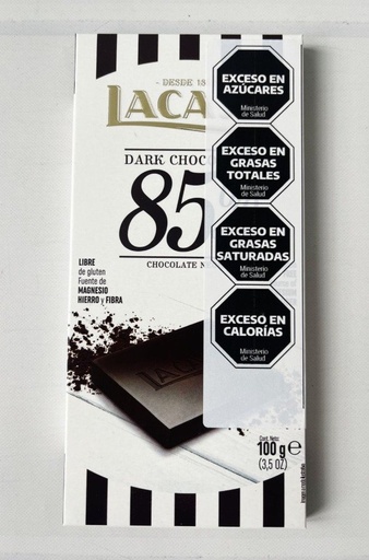 TABLETA Chocolate Negro al 85 SIN TACC x 100g LACASA