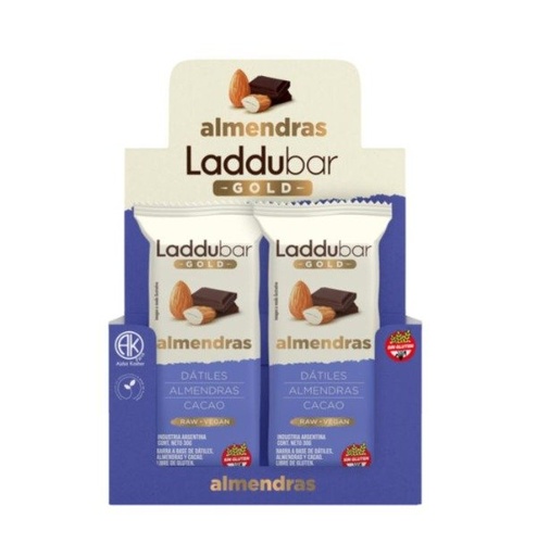 [LADDU21735957] CAJA Barritas Raw Veganas GOLD Almendras Sin TACC x 30g x 12u GOLDEN MONKEY