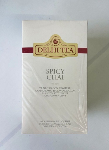 [DELHI21587204] TÉ SPICY CHAI con jengibre, cardamomo y clavo de olor x 20 saq DELHI TEA