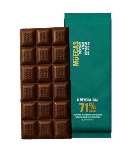[MUECA21299933] Tableta de CHOCOLATE Cacao AMARGO al 71 x 8 UNI x 80g C/U MUECAS