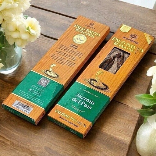 [AROMA21163969] Sahumerios PALO SANTO Buena Onda JAZMIN DEL PÁIS x 8 uni AROMANZA