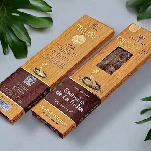 Sahumerios PALO SANTO Buena Onda ESENCIAS DE LA INDIA x 8 uni AROMANZA
