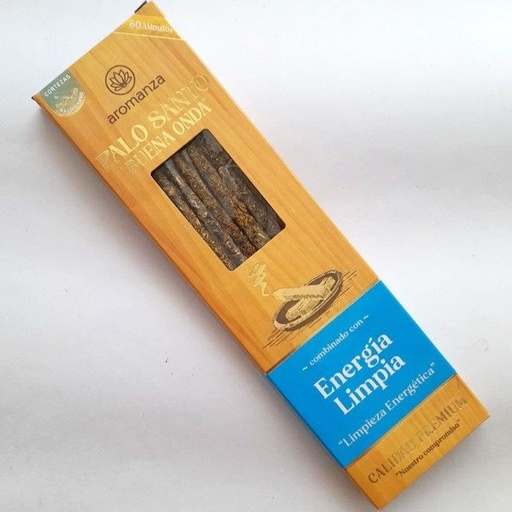 [AROMA21163942] Sahumerios PALO SANTO Buena Onda ENERGIA LIMPIA x 8 uni AROMANZA
