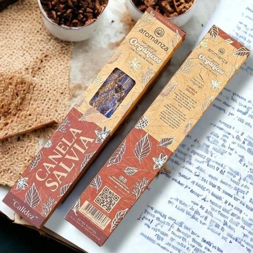 [AROMA21128893] Sahumerios ORGÁNICOS CANELA/SALVIA x 6 uni AROMANZA