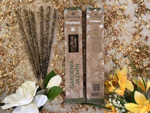[AROMA21128812] Sahumerios ORGÁNICOS GARDENIA/JAZMÍN x 6 uni AROMANZA