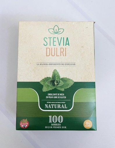 [DULRI20640957] STEVIA x 100 SOBRES - Edulcorante natural - SIN TACC - DULRI