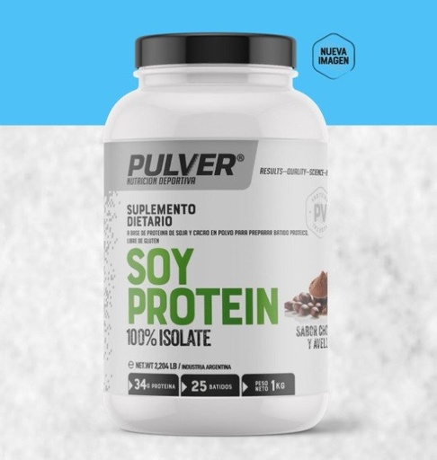 [PULVE20258603] SOY PROTEIN sabor chocolate y avellanas SIN TACC x 1kg PULVER