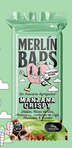 [MERLI20257901] RAW BAR sabor MANZANA CRISPY SIN TACC 35 gr x 14 UNI - MERLIN FOODS